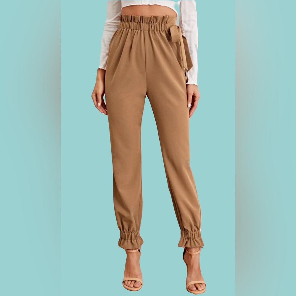 ZTYLING-U Paperbag Pants with Tapered Leg